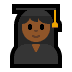 👩🏾‍🎓 woman student: medium-dark skin tone display on Windows